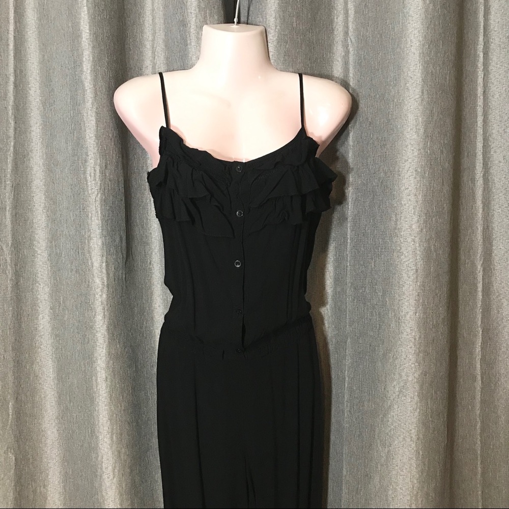 FNCY Black Cute Loose Sleeveless Capri Romper